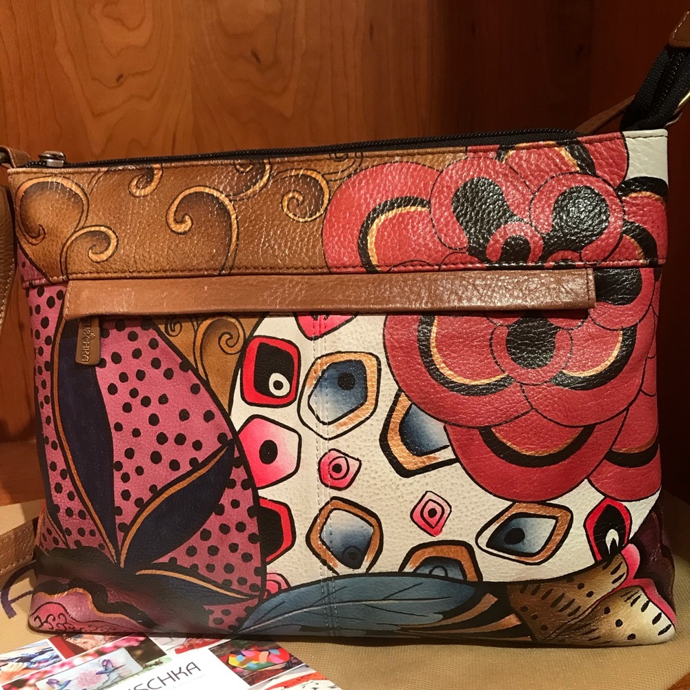 SOLD - Anuschka Tribal Potpourri Zip Top Crossbody